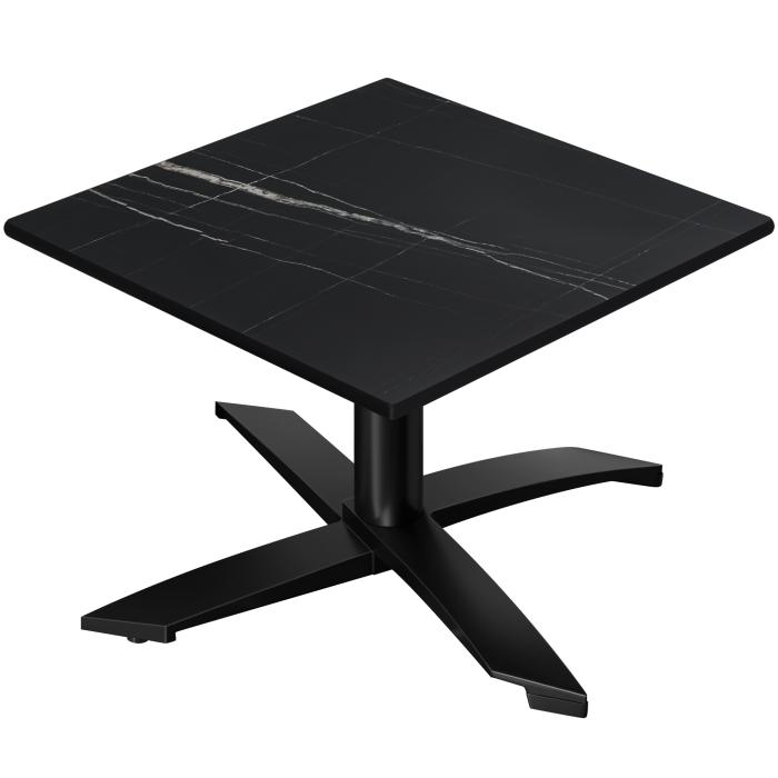 CPTG | Bistro-loungebord | B:D:H 60 x 60 x 39 cm | Sort marmor / Aluminium sort | Ekstra vægt CPTG | Bistro-loungebord | B:D:H 60 x 60 x 39 cm | Sort marmor / Aluminium sort | Ekstra vægt