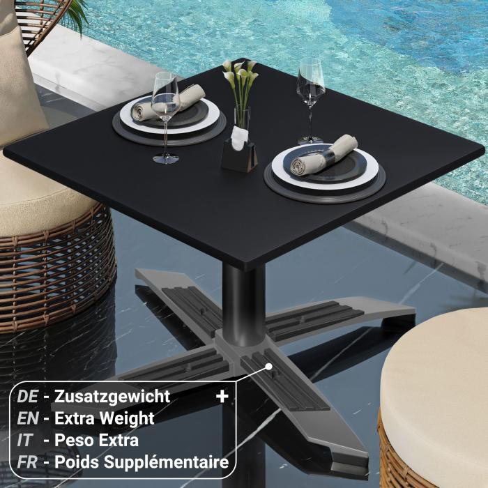 CPTG | Bistro-loungebord | B:D:H 60 x 60 x 39 cm | Sort / Aluminium Sort | Ekstra vægt CPTG | Bistro-loungebord | B:D:H 60 x 60 x 39 cm | Sort / Aluminium Sort | Ekstra vægt