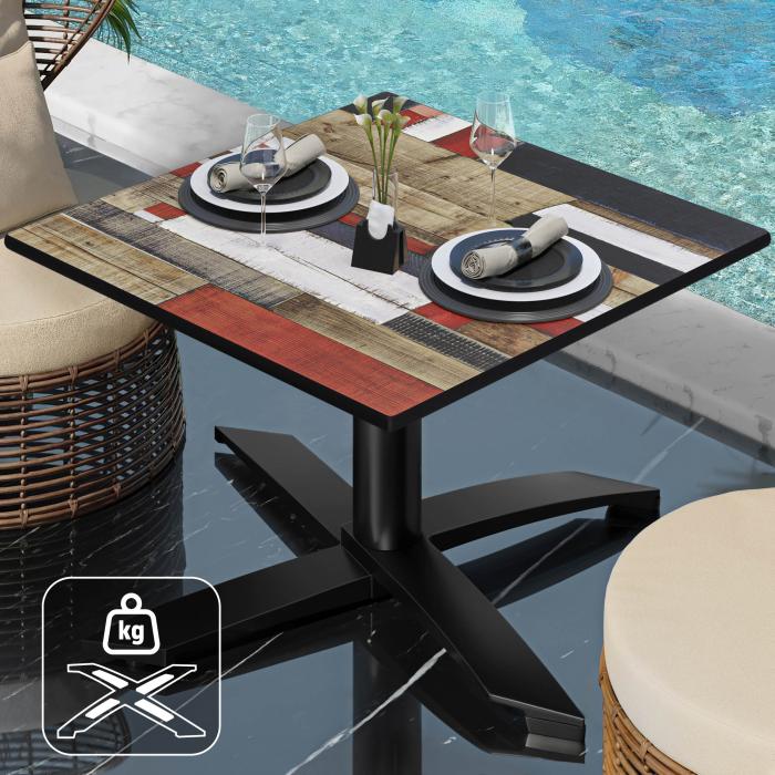 CPTG | Bistro lounge table | W:D:H 60 x 60 x 39 cm | Vintage coloured / Aluminium black | Additional weight CPTG | Bistro lounge table | W:D:H 60 x 60 x 39 cm | Vintage coloured / Aluminium black | Additional weight