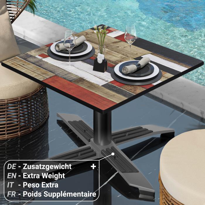 CPTG | Bistro lounge table | W:D:H 60 x 60 x 39 cm | Vintage coloured / Aluminium black | Additional weight CPTG | Bistro lounge table | W:D:H 60 x 60 x 39 cm | Vintage coloured / Aluminium black | Additional weight