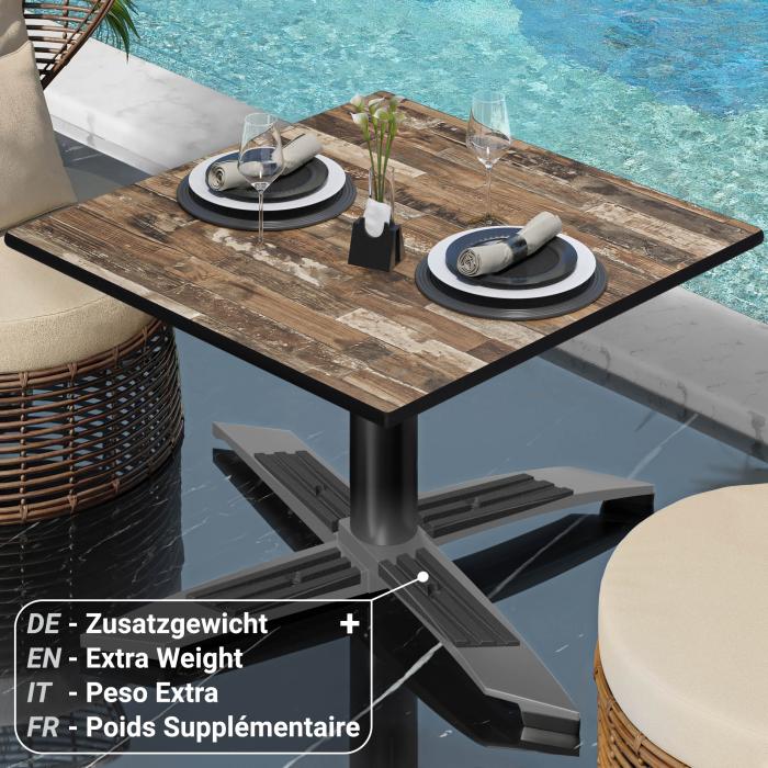 CPTG | Bistro lounge table | W:D:H 60 x 60 x 39 cm | Vintage Old / Aluminium Black | Additional weight CPTG | Bistro lounge table | W:D:H 60 x 60 x 39 cm | Vintage Old / Aluminium Black | Additional weight