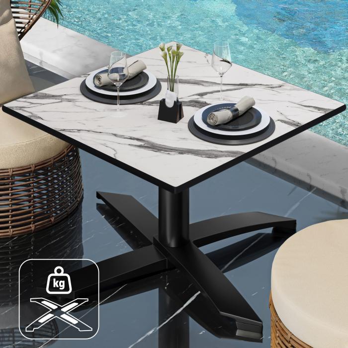 CPTG | Bistro lounge bord | B:D:H 60 x 60 x 39 cm | Vit marmor / Aluminium svart | Extra vikt CPTG | Bistro lounge bord | B:D:H 60 x 60 x 39 cm | Vit marmor / Aluminium svart | Extra vikt