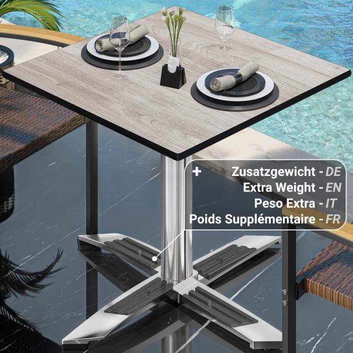 CPTG | Bistrobord | B:D:H 70 x 70 x 75 cm | Hvit eik / aluminium | Ekstra vekt CPTG | Bistrobord | B:D:H 70 x 70 x 75 cm | Hvit eik / aluminium | Ekstra vekt