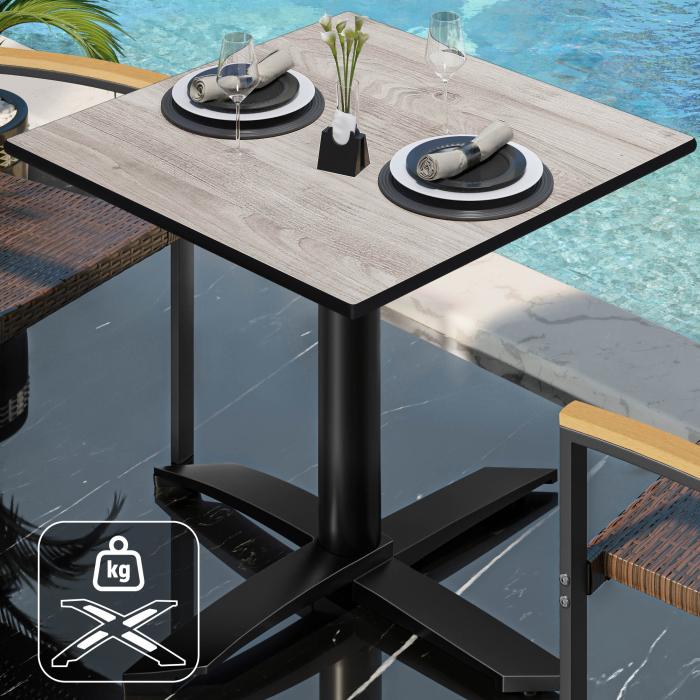 CPTG | Bistrobord | B:D:H 70 x 70 x 75 cm | Eik Hvit / Aluminium Svart | Ekstra vekt CPTG | Bistrobord | B:D:H 70 x 70 x 75 cm | Eik Hvit / Aluminium Svart | Ekstra vekt