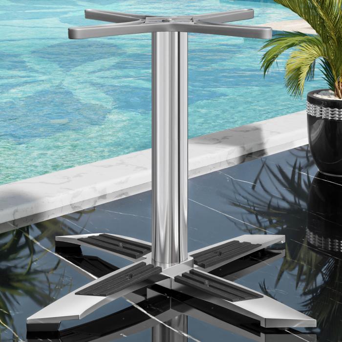 CPTG | Bistrobord | B:D:H 70 x 70 x 75 cm | Rustikk eik / aluminium | Ekstra vekt CPTG | Bistrobord | B:D:H 70 x 70 x 75 cm | Rustikk eik / aluminium | Ekstra vekt