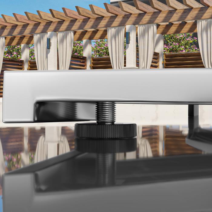 CPTG | Bistrobord | B:D:H 70 x 70 x 75 cm | Rustikk eik / aluminium | Ekstra vekt CPTG | Bistrobord | B:D:H 70 x 70 x 75 cm | Rustikk eik / aluminium | Ekstra vekt