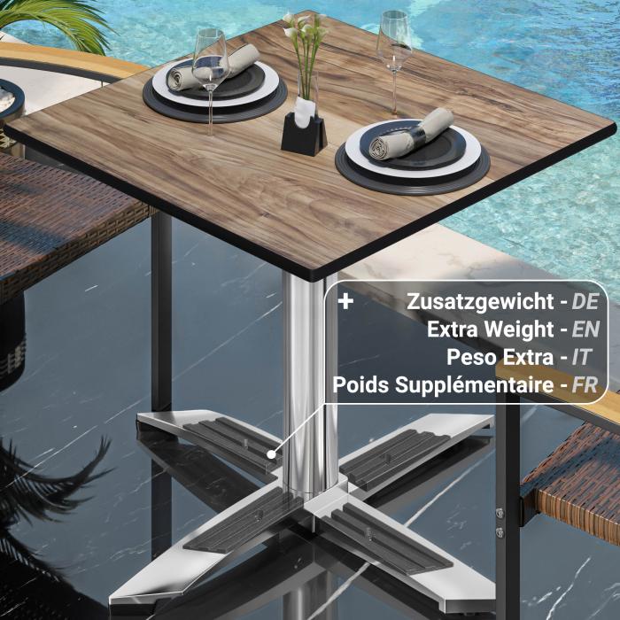 CPTG | Bistrobord | B:D:H 70 x 70 x 75 cm | Sheesham / Aluminium | Ekstra vekt CPTG | Bistrobord | B:D:H 70 x 70 x 75 cm | Sheesham / Aluminium | Ekstra vekt