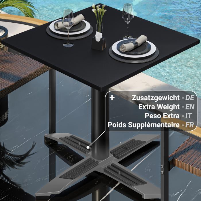 CPTG | Bistrobord | B:D:H 70 x 70 x 75 cm | Sort / Aluminium Svart | Ekstra vekt CPTG | Bistrobord | B:D:H 70 x 70 x 75 cm | Sort / Aluminium Svart | Ekstra vekt