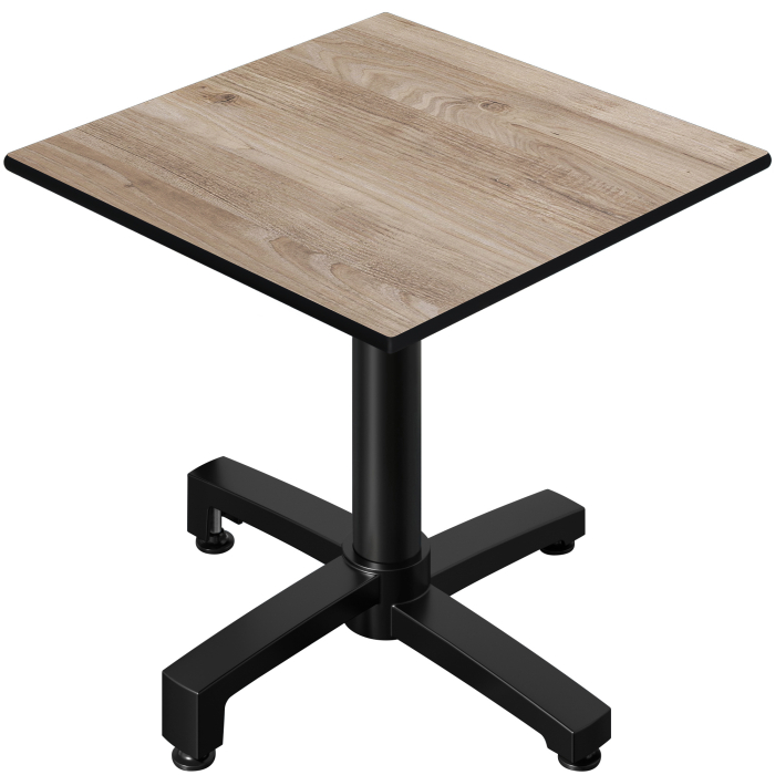 CPBC | HPL Bistrotafel | B:D:H 60 x 60 x 78 cm | Eiken / Aluminium | Extra gewicht | Vierkant