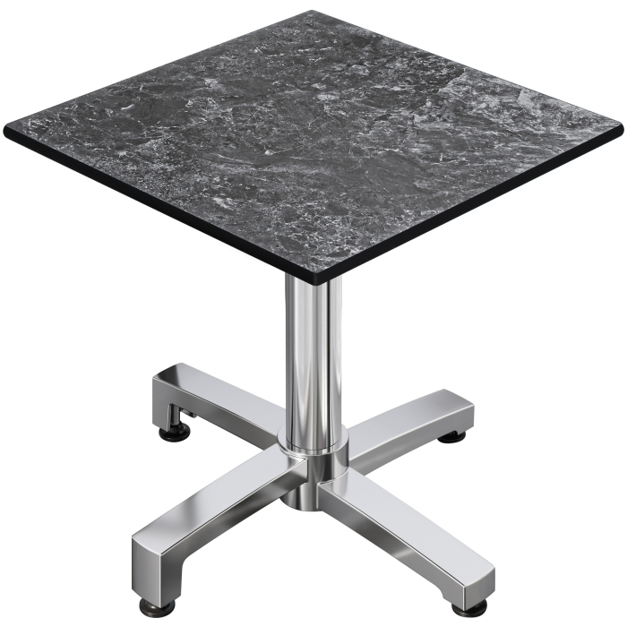 CPBC | HPL Bistro Table | B:D:H 60 x 60 x 78 cm | Rock / Aluminium | Foldbar + ekstra vægt | Firkantet