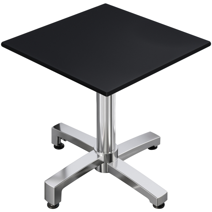 CPBC | HPL Bistrotafel | B:D:H 60 x 60 x 78 cm | Zwart / Aluminium | Opvouwbaar + extra gewicht | Vierkant