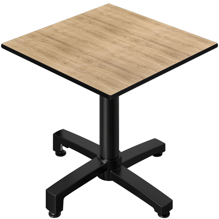 CPBC | HPL Bistro Tisch | B:T:H 60 x 60 x 78 cm | Eiche / Aluminium | Klappbar + Zusatzgewicht | Quadratisch