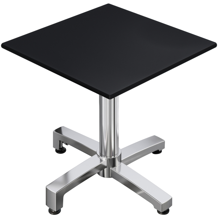 CPBC | HPL Bistro Tisch | B:T:H 60 x 60 x 78 cm | Schwarz / Aluminium | Zusatzgewicht | Quadratisch