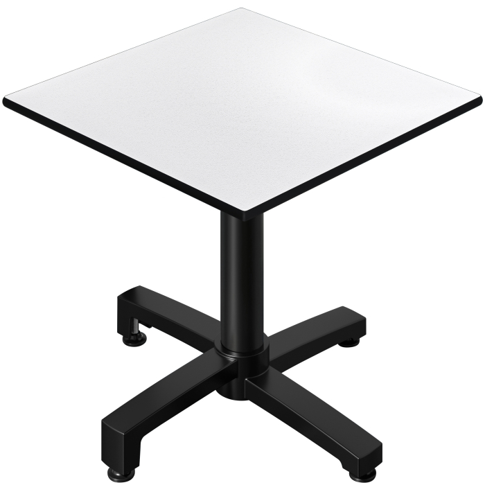 CPBC | HPL Table de bistrot | L:P:H 60 x 60 x 78 cm | Wengé / Aluminium | Pliable + poids supplémentaire | Carré