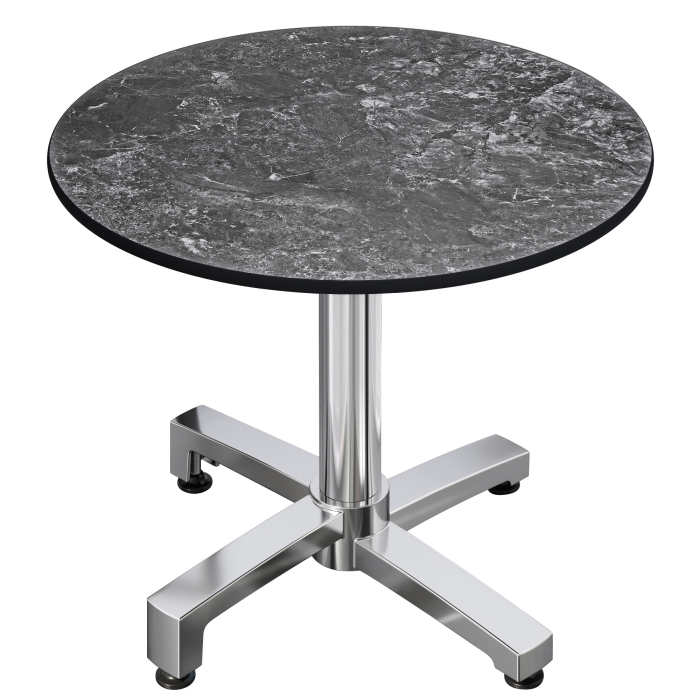 CPBC | HPL Bistrotafel | Ø:H 60 x 78 cm | Rots / Aluminium | Opvouwbaar + extra gewicht | Rond