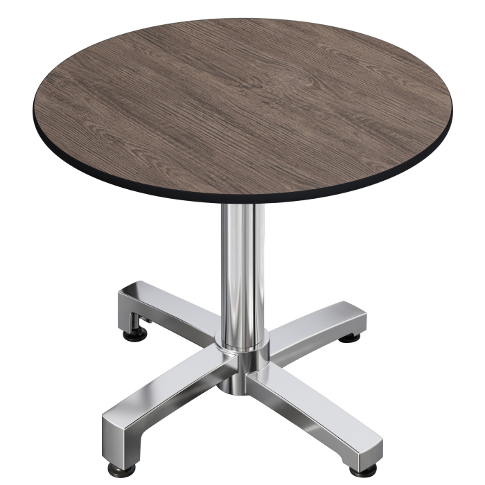 CPBC | HPL Bistrotafel | Ø:H 60 x 78 cm | Wengé / Aluminium | Opvouwbaar + extra gewicht | Rond