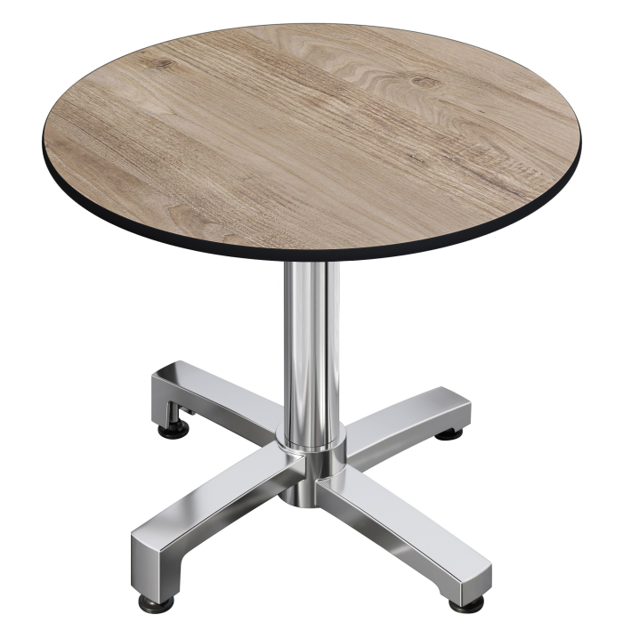 CPBC | HPL Bistro Tisch | Ø:H 70 x 78 cm | Eiche / Aluminium | Zusatzgewicht | Rund