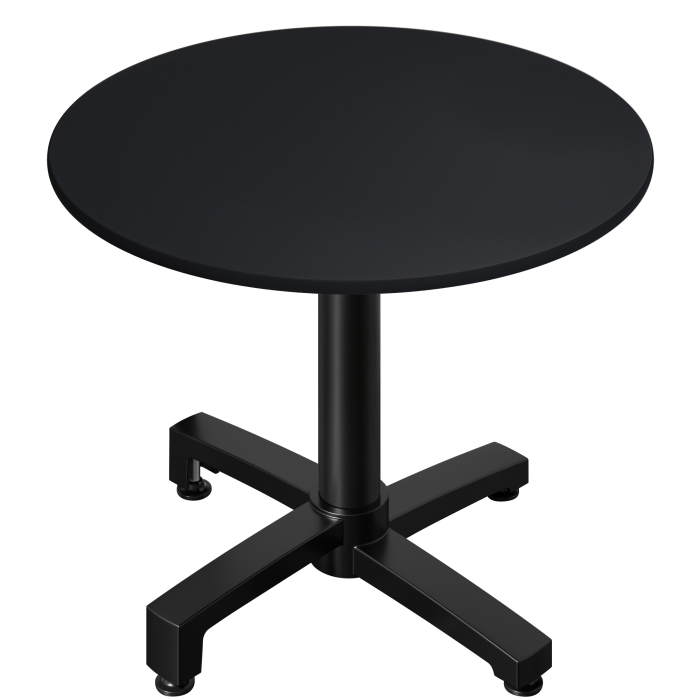 CPBC | HPL Table Bistro | Ø:H 70 x 78 cm | Noir / Aluminium | Pliable + Poids supplémentaire | Rond
