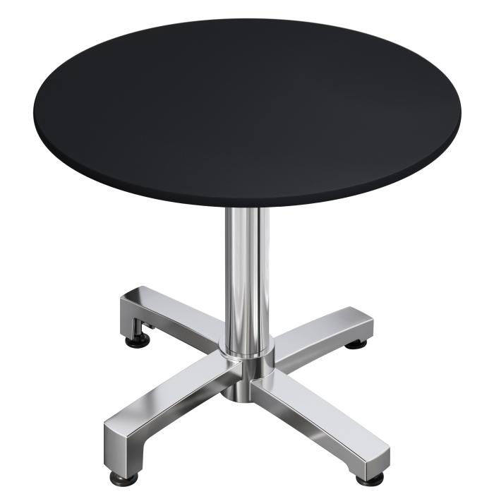 CPBC | HPL Bistrotafel | Ø:H 70 x 78 cm | Zwart / Aluminium | Opvouwbaar + extra gewicht | Rond