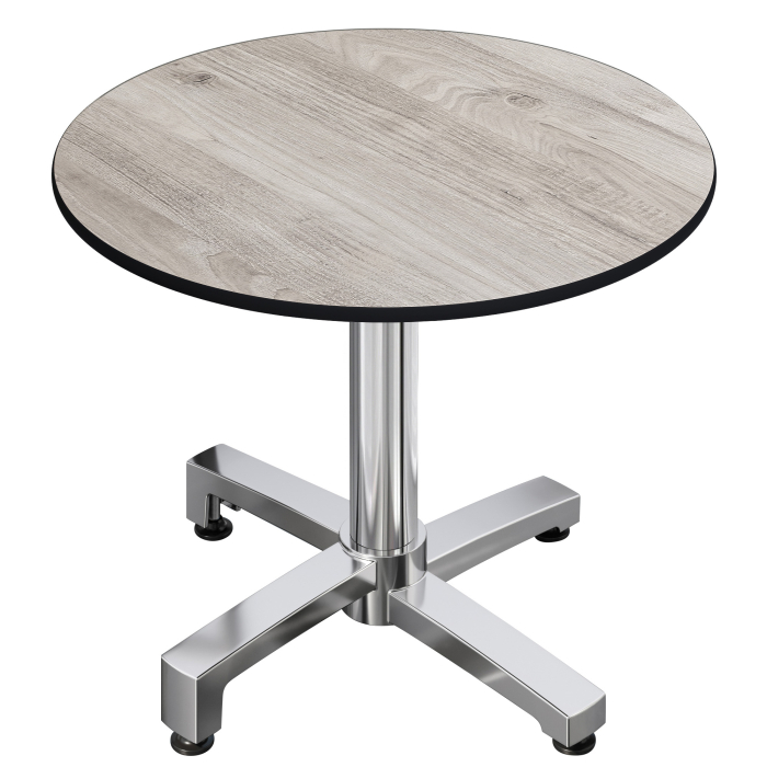 CPBC | Stół HPL Bistro | Ø:H 70 x 78 cm | dąb-biały / aluminium | dodatkowa waga | okrągły