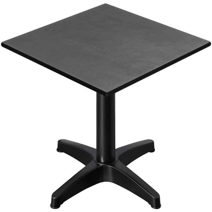 CPBL | Mesa bistro HPL | An:P:Al 70 x 70 x 78 cm | antracita / negro aluminio | peso adicional | cuadrada