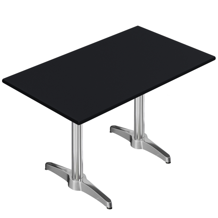 CPBL | HPL bistrobord | B:D:H 120 x 70 x 78 cm | sort / aluminium | ekstra vægt | rektangulært