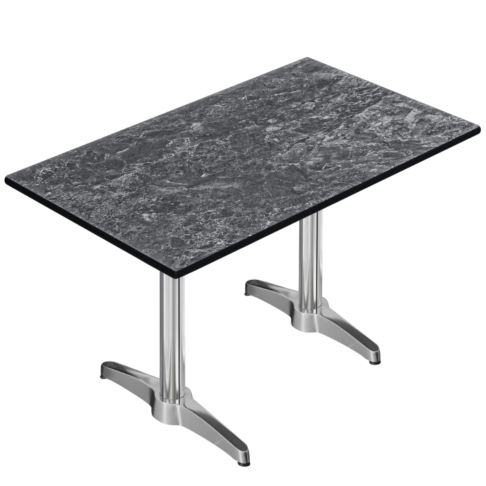 CPBL | HPL bistrobord | B:D:H 120 x 70 x 78 cm | sten / aluminium | ekstra vægt | rektangulært