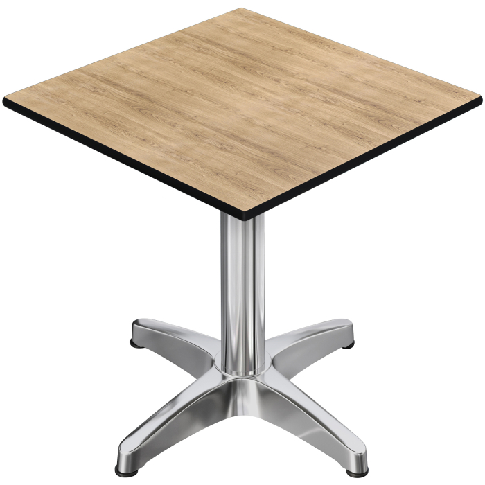 CPBL | HPL Bistrotisch | B:T:H 70 x 70 x 78 cm | Eiche / Aluminium | Zusatzgewicht | Quadratisch
