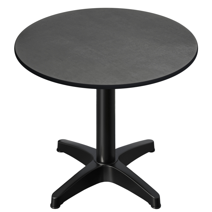 CPBL | Mesa bistro HPL | Ø:H 60 x 78 cm | antracita / negro aluminio | peso adicional | redonda