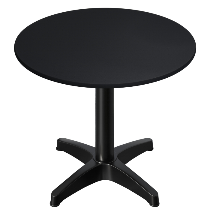 CPBL | Mesa bistro HPL | Ø:H 60 x 78 cm | negro / aluminio | peso adicional | redonda