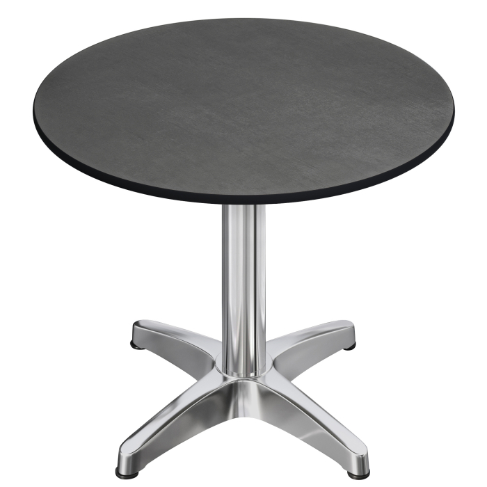 CPBL | Tavolo da bistrot in HPL | Ø:H 60 x 78 cm | Antracite / Alluminio | Pieghevole + peso aggiuntivo | Rotondo