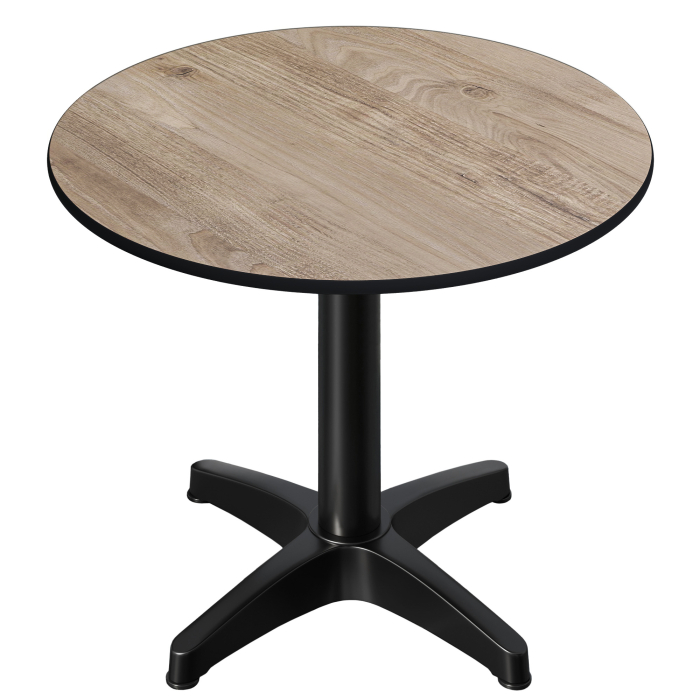 CPBL | HPL Bistrotafel | Ø:H 60 x 78 cm | Eiken / Aluminium | Opvouwbaar + extra gewicht | Rond