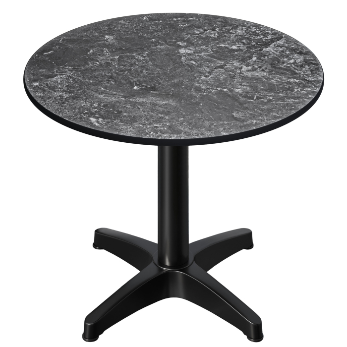 CPBL | HPL bistrobord | Ø:H 60 x 78 cm | Stein / aluminium | Sammenleggbar + ekstra vekt | Rundt