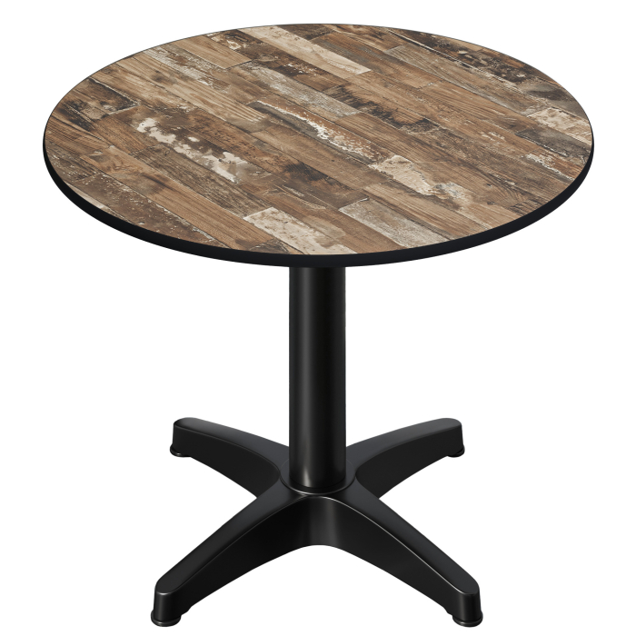 CPBL | HPL Bistro Table | Ø:H 60 x 78 cm | Vintage Old / Aluminium | Foldbar + ekstra vægt | Rund