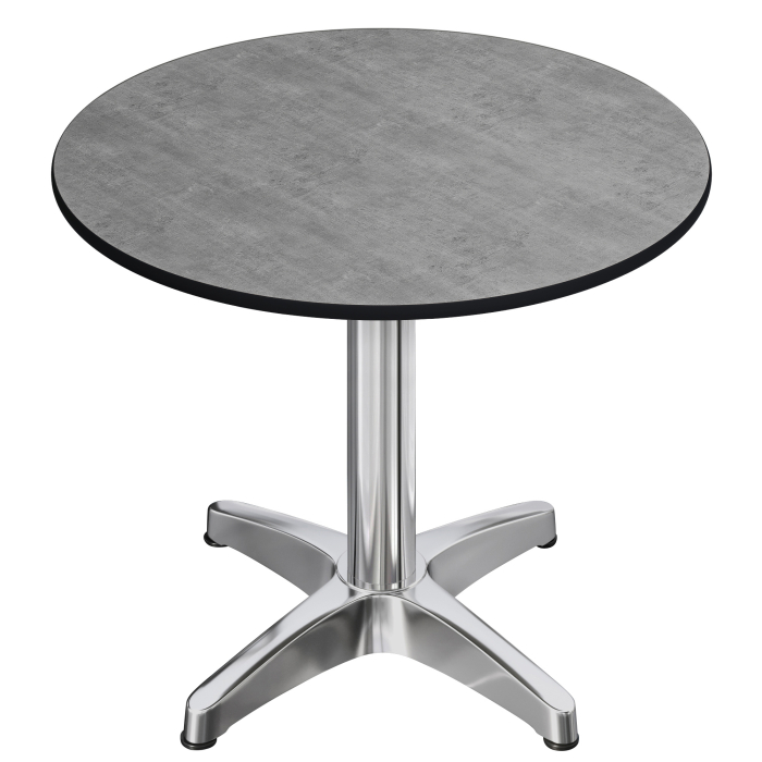CPBL | HPL Bistro Tisch | Ø:H 70 x 78 cm | Beton / Aluminium | Klappbar + Zusatzgewicht | Rund