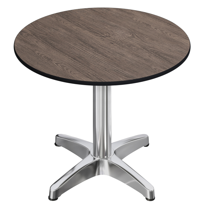 CPBL | HPL bistrotafel | Ø:H 70 x 78 cm | wengé / aluminium | extra gewicht | rond