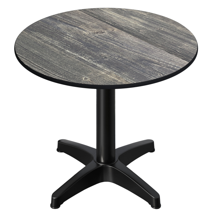 CPBL | Stolik bistro HPL | Ø:H 70 x 78 cm | sosna rustykalna / aluminium | dodatkowa waga | okrągły