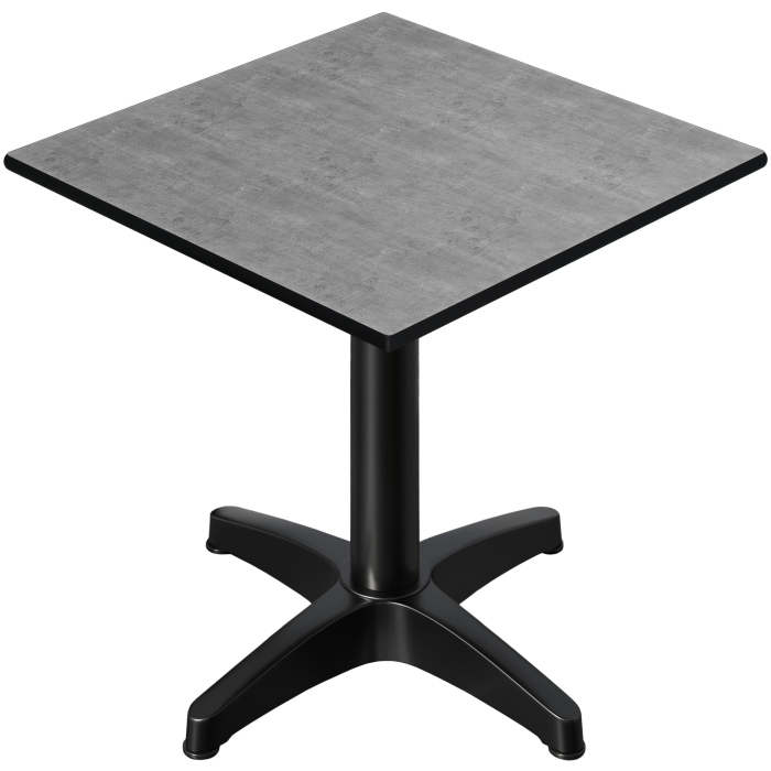 CPBL | Stół bistro HPL | W:D:H 60 x 60 x 78 cm | beton / aluminium czarny | dodatkowa waga | kwadratowy