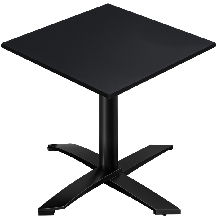 CPTG | Table Bistro | L:P:H 60 x 60 x 75 cm | Noir / Aluminium Noir | Pliable/ Poids supplémentaire