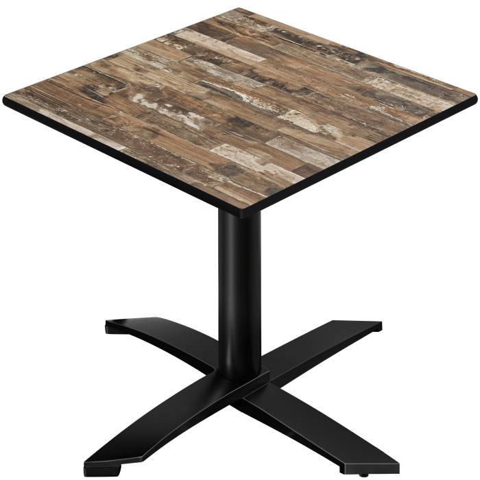 CPTG | Bistrotafel | B:D:H 60 x 60 x 75 cm | Vintage Oud / Aluminium Zwart | Opvouwbaar/extra gewicht