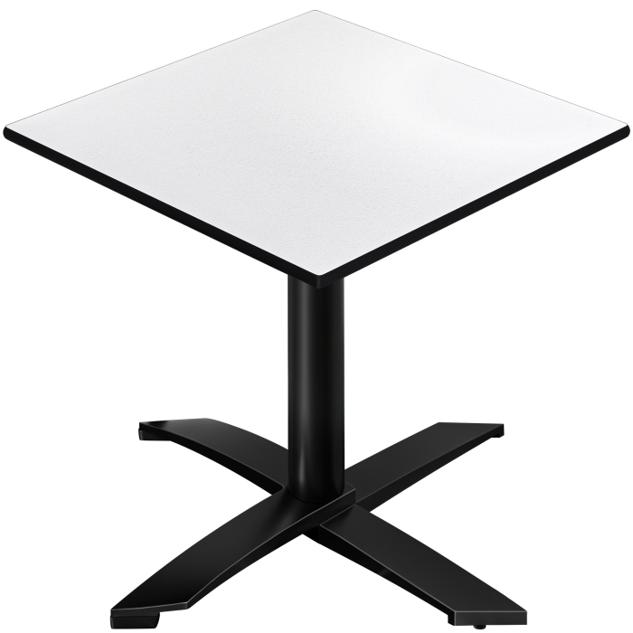 CPTG | Bistro Tisch | B:T:H 70 x 70 x 75 cm | Weiß / Aluminium Schwarz | Klappbar/ Zusatzgewicht