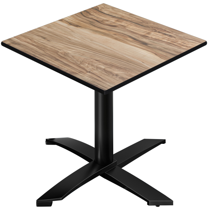 CPTG | Table Bistro | L:P:H 70 x 70 x 75 cm | Sheesham / Aluminium Noir | Pliable/ Poids supplémentaire