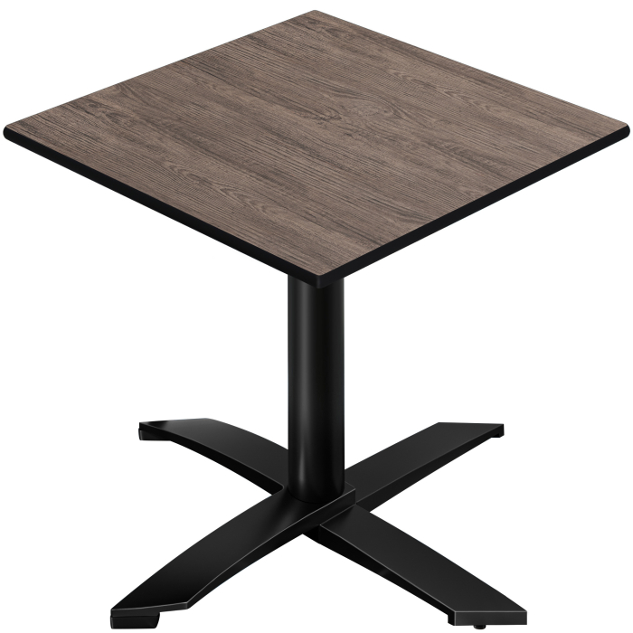 CPTG | Table Bistro | L:P:H 70 x 70 x 75 cm | Light Wenge / Aluminium Noir | Pliable/ Poids supplémentaire