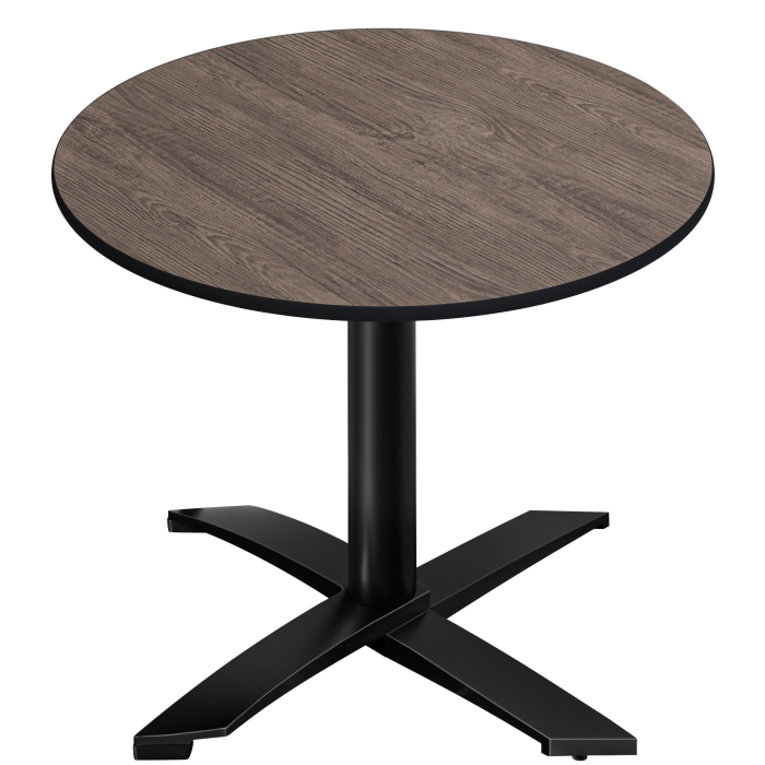 CPTG | Mesa Bistro | Ø:H 60 x 75 cm | Wenge claro / Aluminio negro | Peso adicional