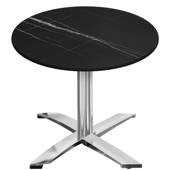 CPTG | Bistro Tisch | Ø:H 70 x 75 cm | Schwarz Marmor / Aluminium | Klappbar/ Zusatzgewicht
