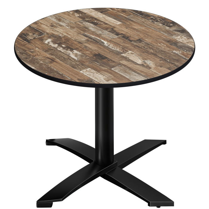 CPTG | Bistro Tisch | Ø:H 70 x 75 cm | Vintage Old / Aluminium Schwarz | Klappbar/ Zusatzgewicht