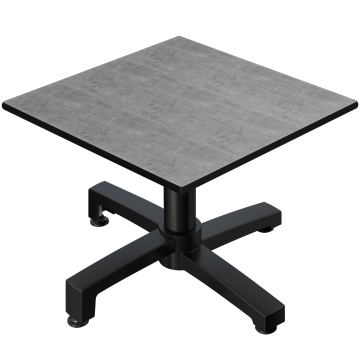 CPBC | Compact Loungetisch | B:T:H 60 x 60 x 42 cm | Beton / Aluminium Schwarz | Klappbar | Zusatzgewicht