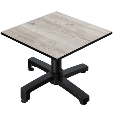CPBC | Compact Loungetisch | B:T:H 70 x 70 x 42 cm | Eiche-Weiß / Aluminium Schwarz | Zusatzgewicht