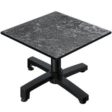 CPBC | Compact Loungetisch | B:T:H 70 x 70 x 42 cm | Felsen / Aluminium | Klappbar | Zusatzgewicht