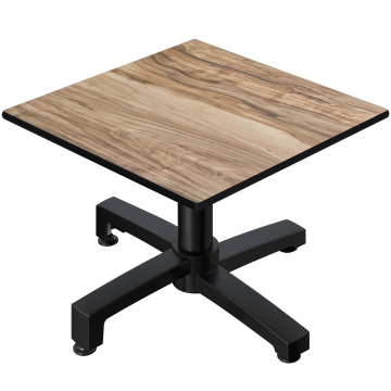 CPBC | Compact Loungetisch | B:T:H 70 x 70 x 42 cm | Sheesham / Aluminium | Klappbar | Zusatzgewicht